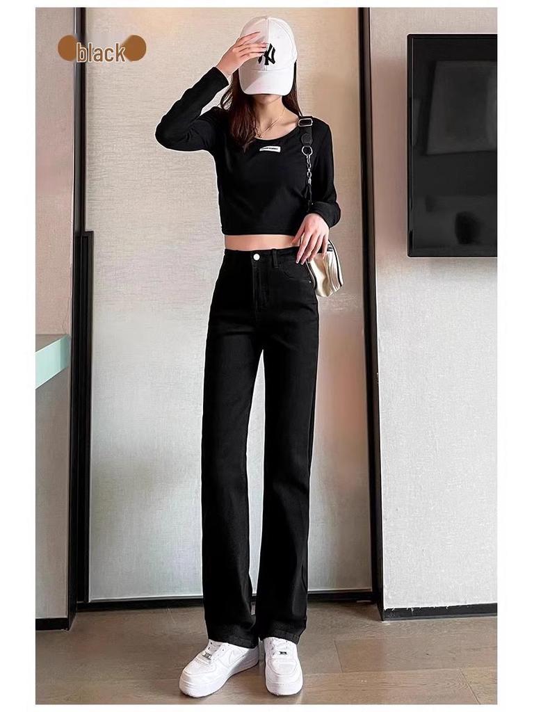 Women's High-Waisted Straight-Leg Jeans 2025: Slimming, Small-Size, Popular Style for Spring & Autumn (Narrow & Wide-Leg Options)
