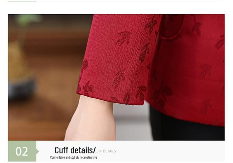 Mom's Autumn Coat: Festive Tang Suit for Mother-in-Law's Wedding, a National Style Outfit for Middle-aged and Elderly Women