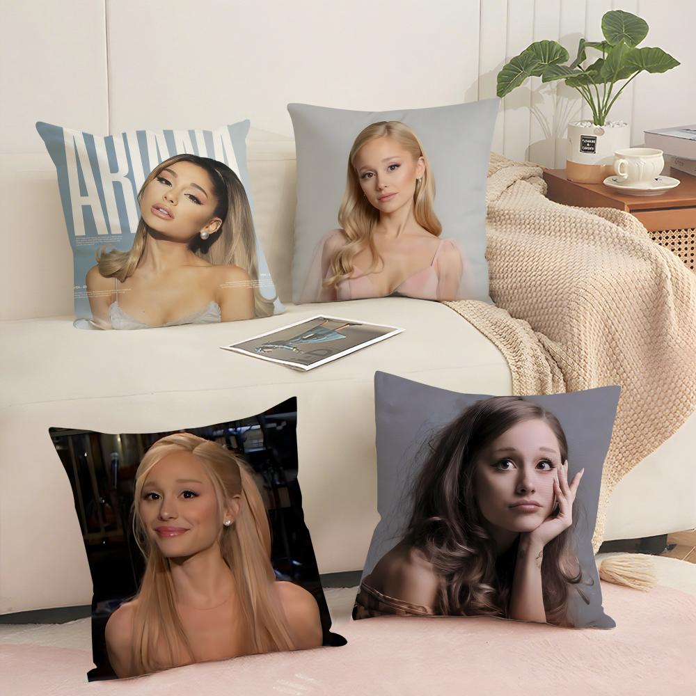 Ariana Grande Kissenbezug Atmungsaktiver Leinen-Kissenbezug Hautfreundliche Heimdeko Kissenhülle mit verdecktem Reißverschluss