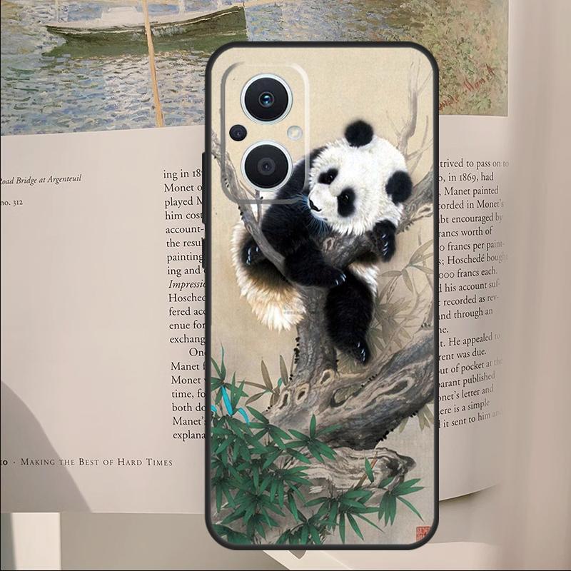 Panda Animal Cute Bear Cover For OPPO Reno 14F 11F 12F 13F 10 11 12 13 14 Pro 7 8 Lite OPPO Find X6 X8 X9 Pro Case
