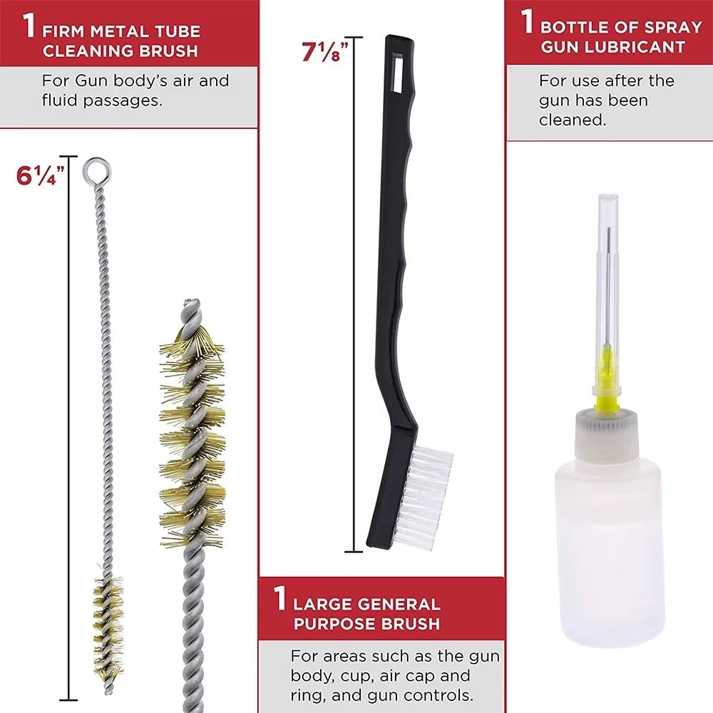 17/23Pcs Airbrush Repair Spray Nozzle Cleaning Brush Set  Paint Sprayer Maintenance