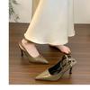 Fashion 2025 News Fashion High Heel Sandals  Women PumpsSuede Summer Sexy Pointed Toe Shoes Party