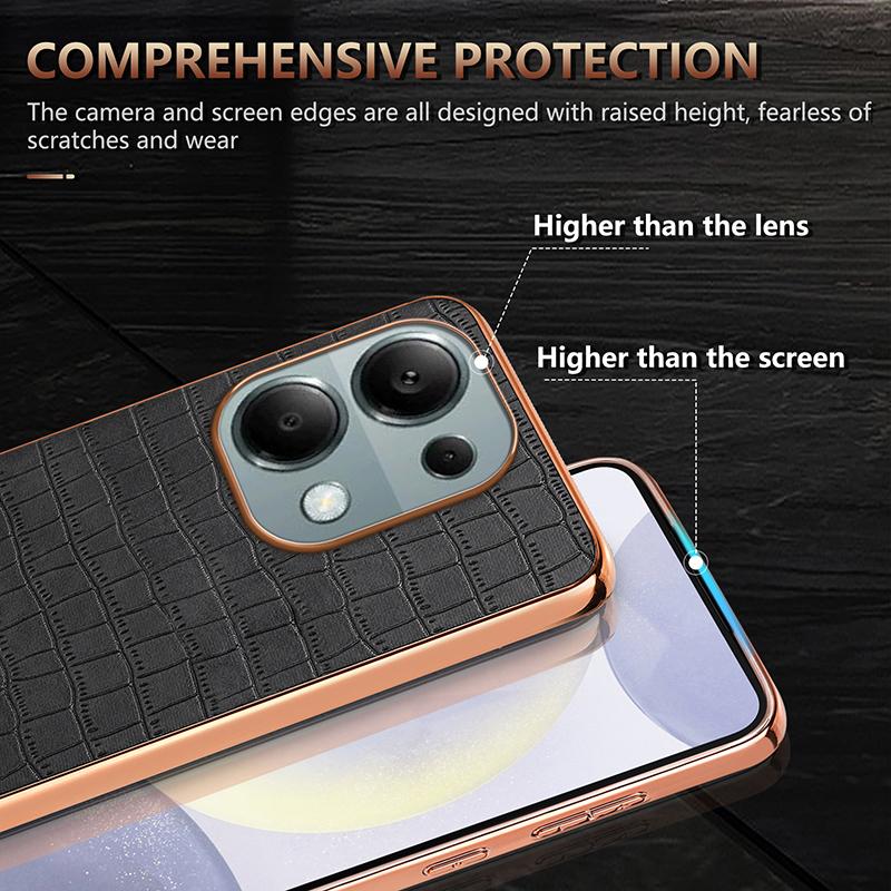 For Xiaomi Redmi Note 13 Pro 4G/Poco M6 Pro 4G Case Shockproof PU+TPU Electroplated Phone Cover