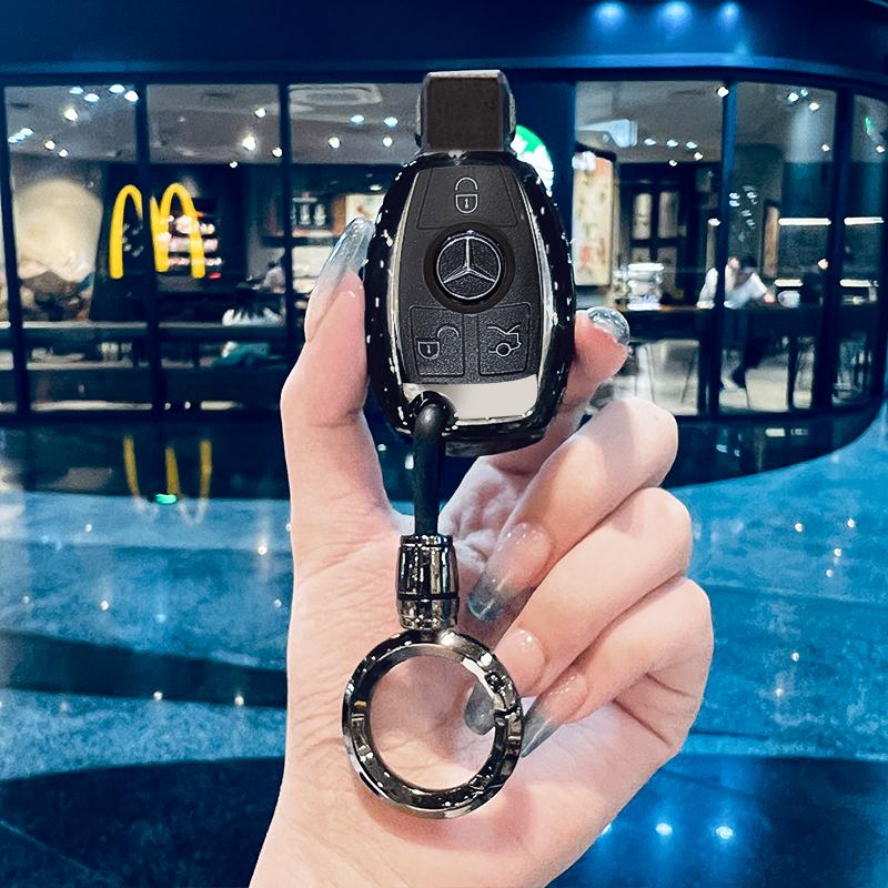 RPO5   Car Zinc Alloy Key Case Bag Metal Key Shell For Mercedes-Benz AMG C-Class S-Class GLC EQE EQS W223 X254 V297 V295 W206 S206 X206