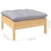 Vidaxl 3-Cz. Garden Lounge Set, Grey Cushions, Pine