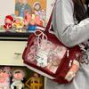 New Y2K Cute Japanese Ita Shoulder Bag Lolita Girls Transparent Tote Bag Large Capacity Crossbody Casual Bag DIY Display Handbag