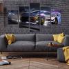 No Framed Canvas 5 Pcs Game Rocket League Neon Car Wall Art Posters Picture Paintings Home Decor for Living Room Decoration