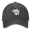Trout Jumping Graphic Baseball Cap Vintage Wash Dad Hat Adjustable Outdoor Fishing Cap