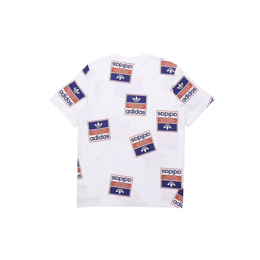 Adidas Originals Trefoil Stickerbomb Tee Crew Neck Short Sleeve T-Shirt Men Tops White DX3649