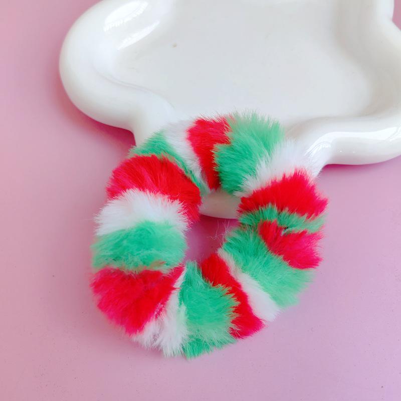 

Радужная 7 см плюшевая резинка для волос из искусственного кроличьего меха - Коллекция Осень/Зима - Многоцветный аксессуар для волос для женщин