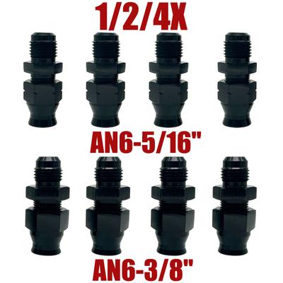 1/2/4X Universal 6AN AN6-3/8" 5/16" Fuel Hardline Tube Fitting Aluminum Female Flare Adapter Connector Tubing with Brass Ert