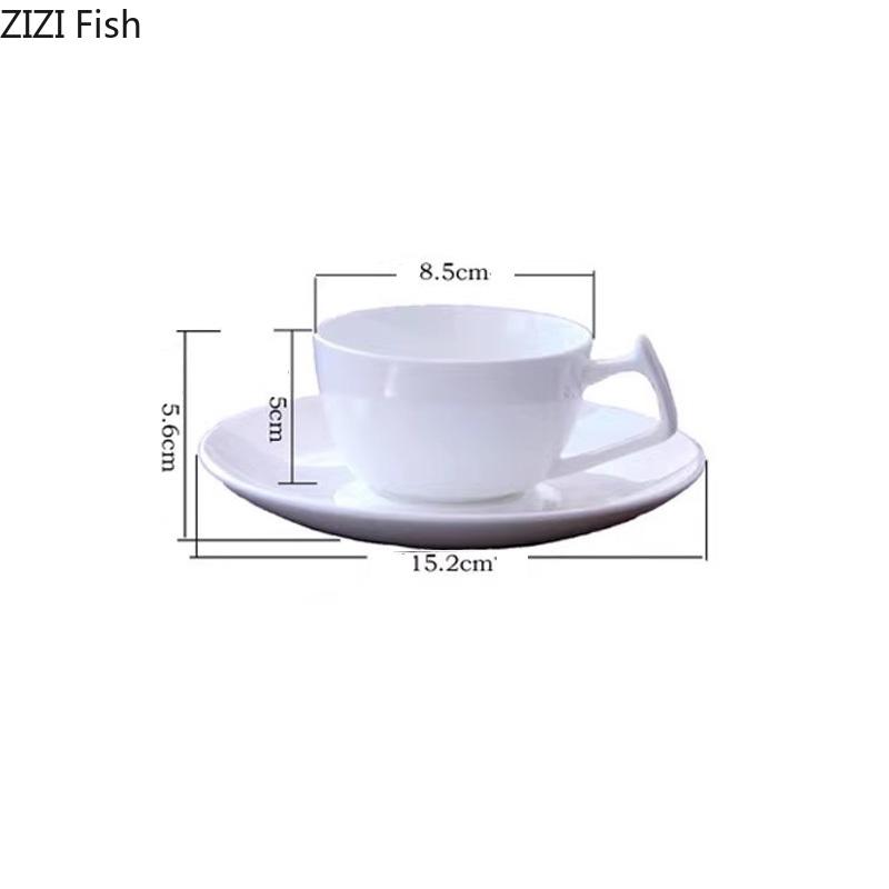 BR160ml Capacity Pure White Coffee Cup White Bone China Milk Mug Home Furnishings Breakfast Cup Leisure Afternoon Black Tea  CupsEY