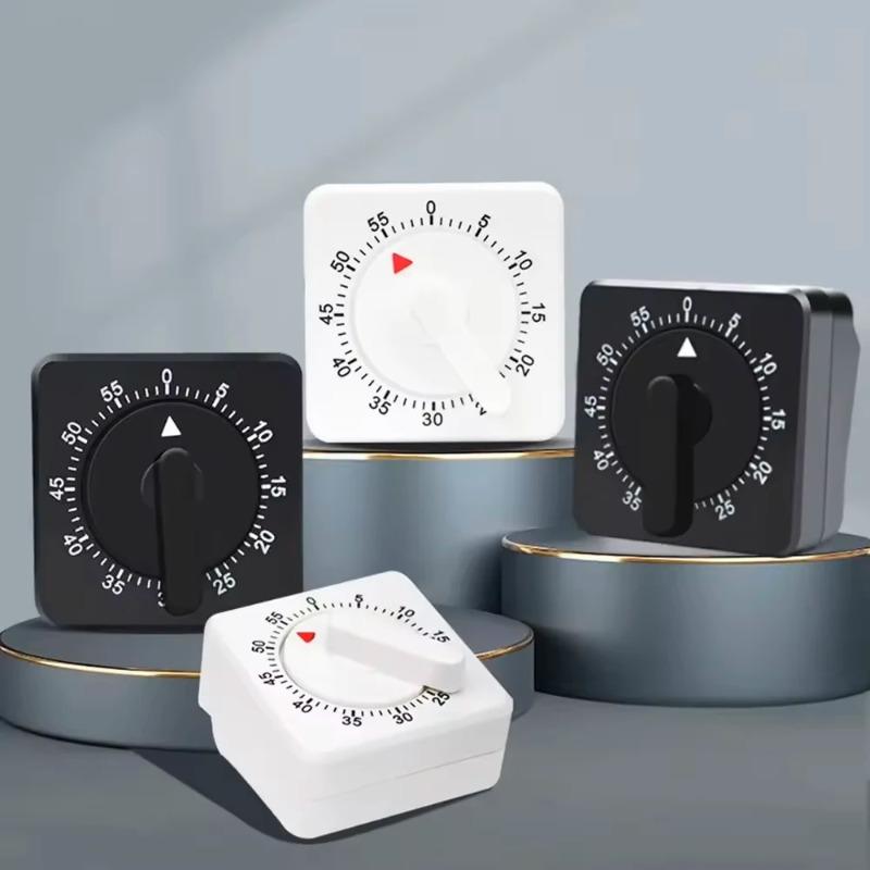 

Kitchen Timer 60 Minutes Count Down Alarm Reminder White Black Square Mechanical Timer for Kitchen Food Preparation Baking Reminder Random