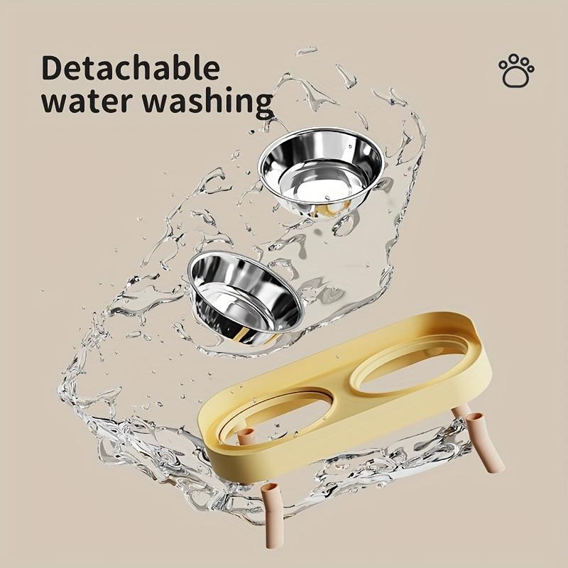 Single Set of Cat Feeding And Drinking Bowls with Dual Bowls, Various Colors And Styles for Dog Bowls, Suitable for All Pets