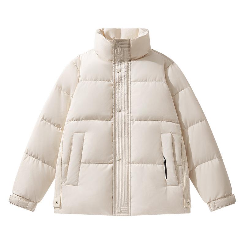 

Men s down jacket stand-up collar casual thickened and warm autumn and winter new men s bread jacket trendy white duck down jacket 4XL