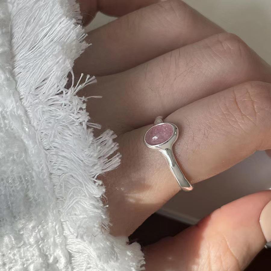 2024 Pink Heart Zircon Ring: Irregular Textured, Adjustable, Sweet & Cool Niche Design for Women
