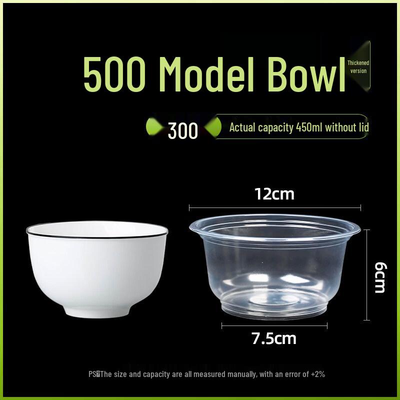 ZISIZ Disposable Plastic Round Bowl with Lid