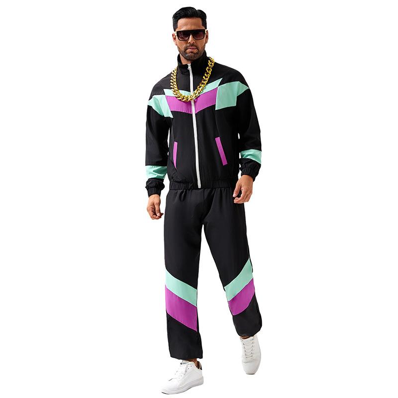 Kleidung 80er Retro Disco Hip Hop Blazer Hosenanzug Herren und Damen Erwachsenen Tanzkleidung