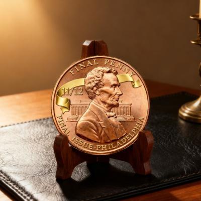 Final Penny Collectible Coin The Last Cent 1909 2025 Tribute Penny Commemorative Token Nostalgic Collector's Gift for History Coin Enthusiasts