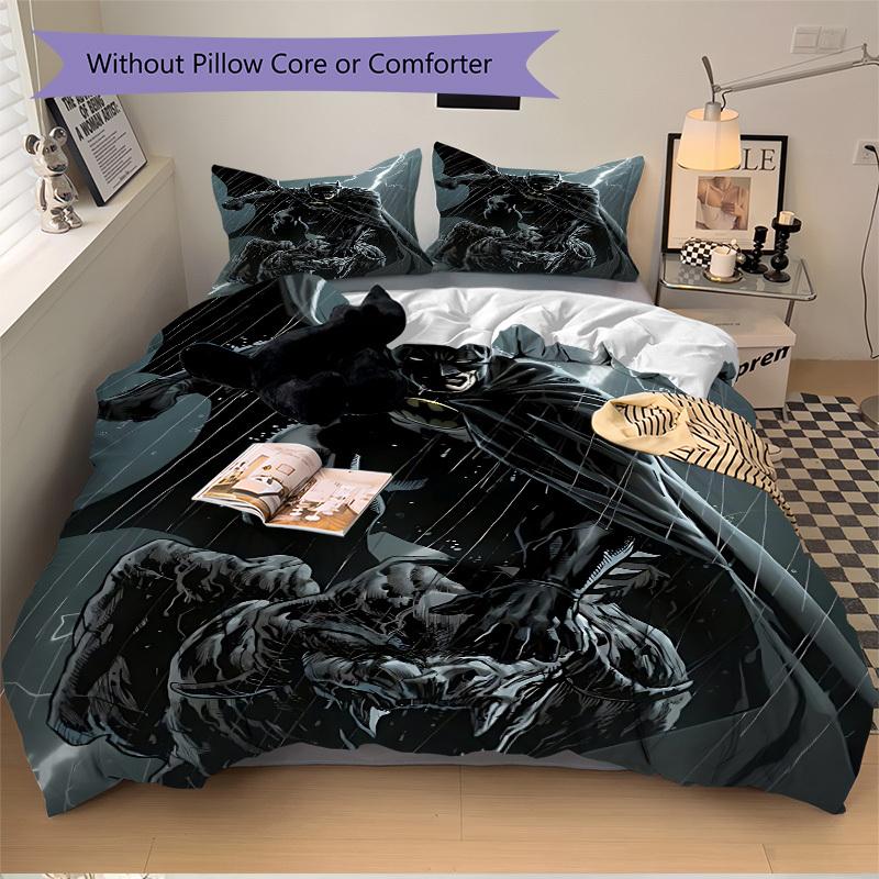 3pcs batman Duvet Cover Set, 1 Duvet Cover + 2 Pillowcases (No Insert), High-Definition Print for All Seasons,Durable yy251103046