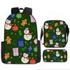 Christmas Backpack, 3D Digital Printed Backpack, Shoulder Bag, Pencil Case, Three-Piece Set