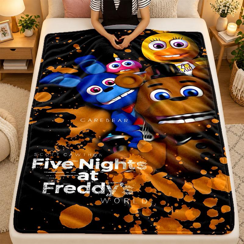 Flannel BlanketFive Nights At Freddy’s Warm Soft Throw Blanket for Indoor Sofa Bed Living Room Use