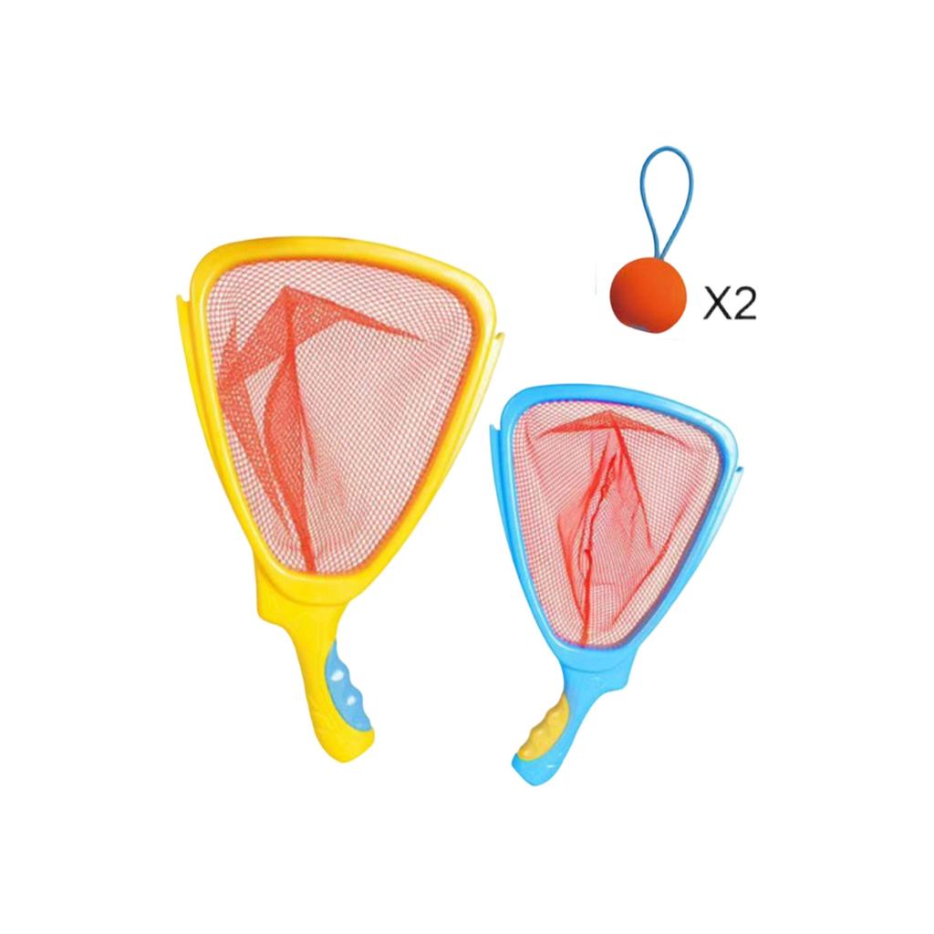 Fangball-Schläger-Set für draußen mit zwei Netzen und zwei Bällen, interaktives wasserdichtes Spiel, geeignet für Kinder, Strand, Hinterhof-Unterhaltung