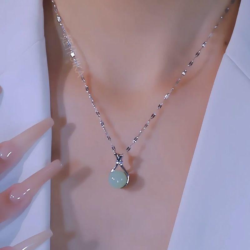 2025 Silver Clavicle Necklace for Women - Non-Fading, Washable, Light Luxury Pendant