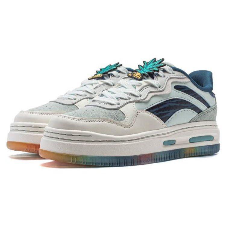 Li Ning Future C1 Skateboard Shoes Women's Low Top Green White Blue AGCT270-1
