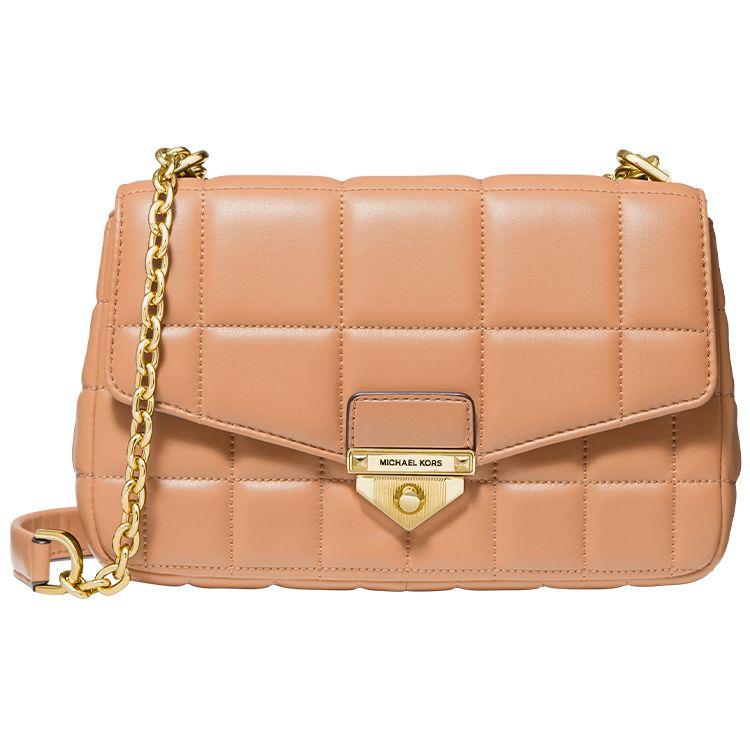

Michael Kors MK Soho Chain Gold Buckle Flap Quilted Lambskin Shoulder Bag Women bags Melon 30F0L1SL3L-819 Basic Set (Bag+Dust Bag)