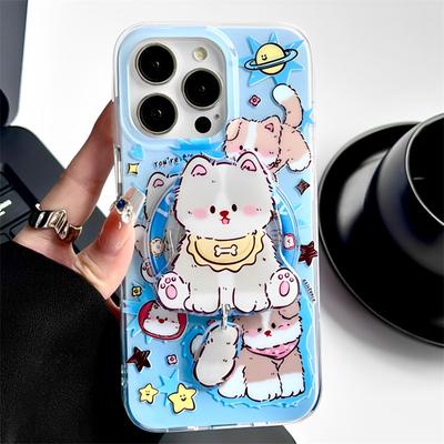 Chaton Chiot Coréen Mignon Pour Magsafe Support Magnétique Pour Téléphone Tok Griptok Support Pour iPhone 16 Étui de Chargement Sans Fil Support Anneau