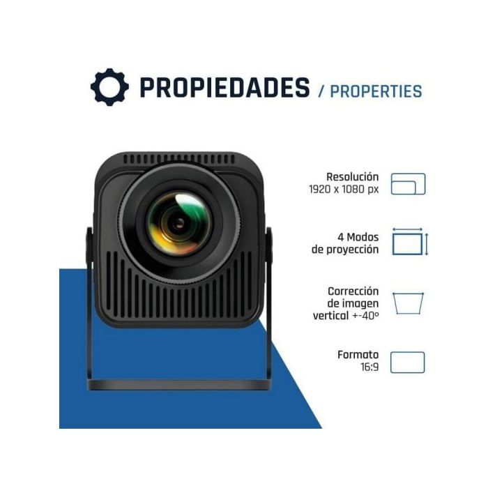 Projecteur Mini LED - IGGUAL - MP1080p - Full HD - WiFi - Bluetooth - 300 ANSI Lúmenes