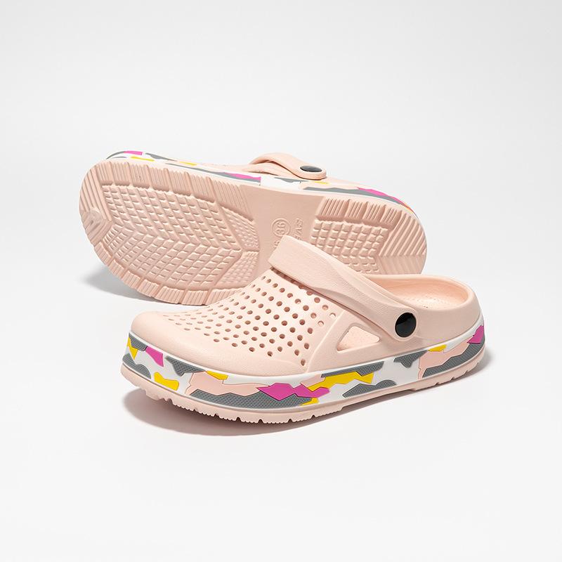 

Men s hole shoes 2025 summer large size beach shoes men s trend home outdoor two wear camouflage cool slippers 39 розовый