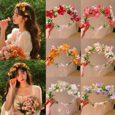 Fashion Women Wedding Floral Headband Diameter 18cm Party Bride Garland  Wedding Baby Shower Decor