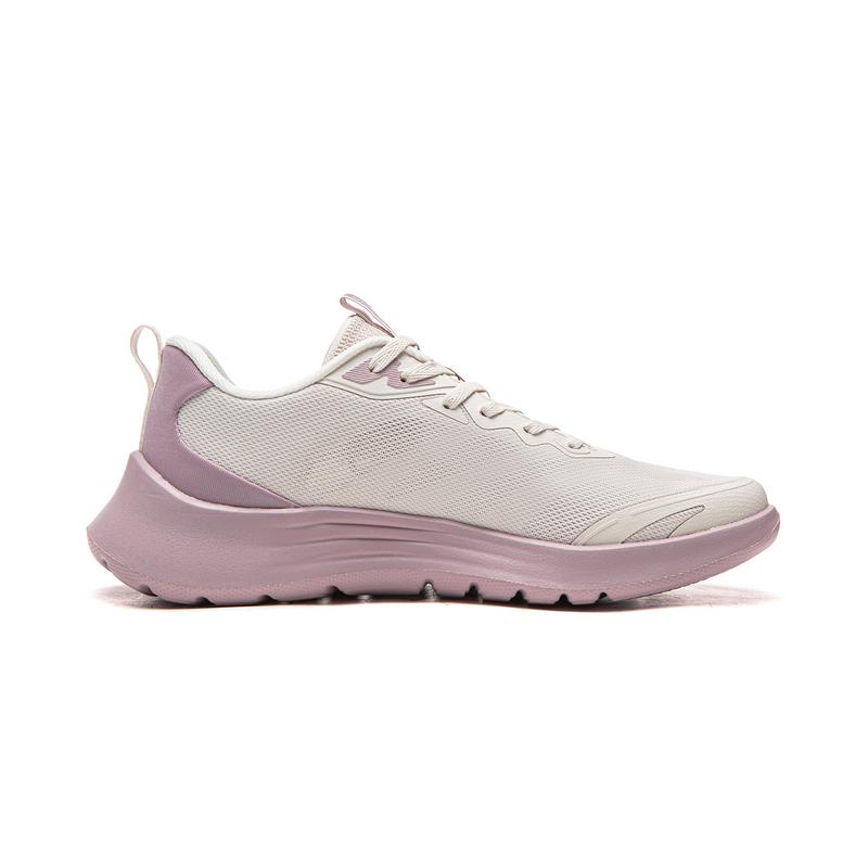 Li-Ning Fashionable Breathable Soft Rebound Running Shoes Women Sneaker White-Sand-Gray Quartz-Pink ARSW118-3