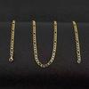 Unisex European Figaro Necklace - 3MM Stainless Steel Gold-Layered Chain