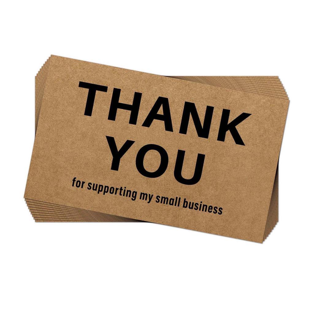 Paket med 50 Tackkort Set Tack Hälsningskort Elegant Uppskattningskort för Kund Företag Födelsedag Bröllop