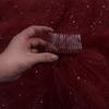 Delicate Lace Tulle Bride Veil Overlength Gilding Veil for Woman Marriage