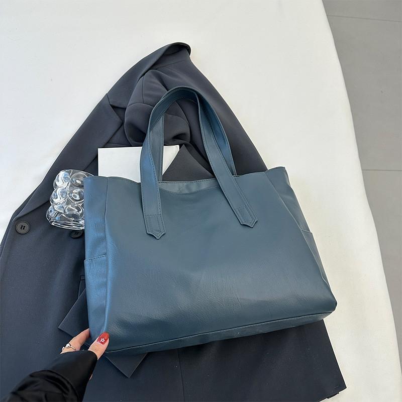 Stylish Pu Tote Bag With Soft Leather Feel Spacious Casual Shoulder Bag In Trendy Colors
