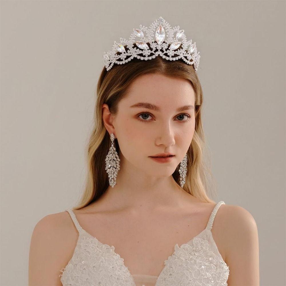 Sparkling Bridal Princess Crown Elegant Wedding Head Wear Baroque Queen Tiaras  Photography Props