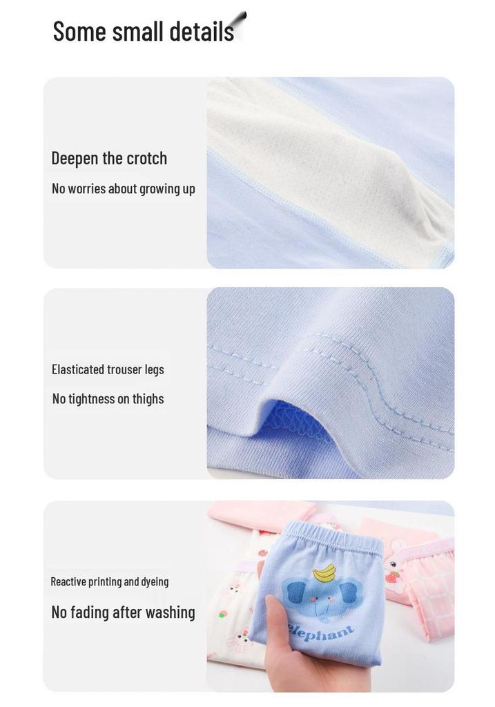 Boy's Cotton Boxer Briefs: Medium & Large Little Boys' Summer A-Class