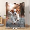 Cute Husky Pattern Throw Blanket, Pet - Lovers Home Decor Blanket