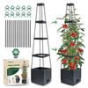 Raised Garden Bed Planter Box with Trellis Tomatoes Planter Box Self-Watering Planter Box for Indoor Outdoor
