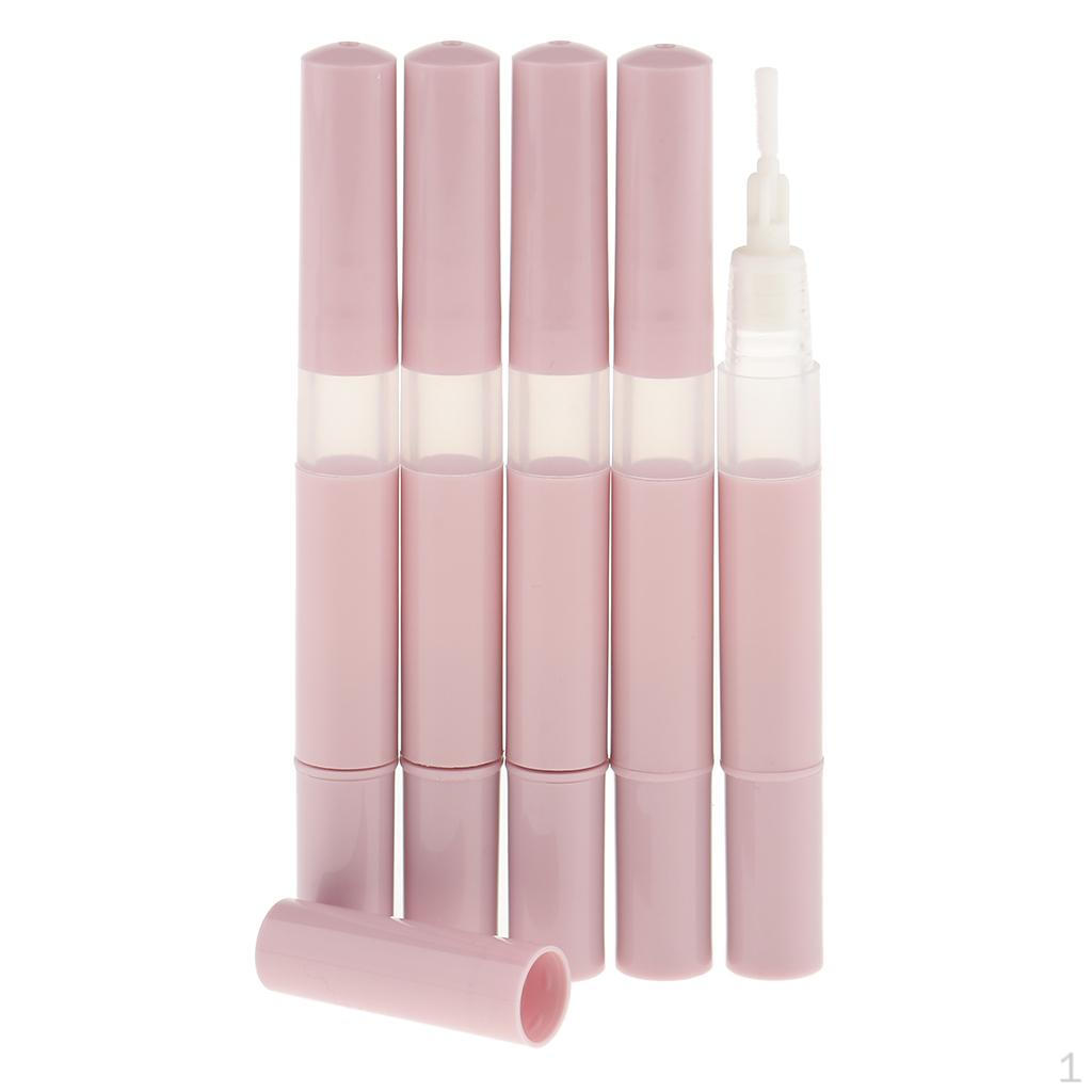 

5 ml Empty Pens Cosmetic Container Growth Liquid Tube Nail Oil Pen Brush White/Pink рожевий