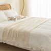 Ins Style Homestay Bed End Towel Thick Thread Woven Air Conditioning Blanket Solid Color Bubbles Camping Sofa Blanket Multi Functional Tassel Bedding