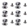 20 Sets Ball Head Stud Rivets 12mm High Hardness Screw Back Design Round Head Rivets for Handcraft