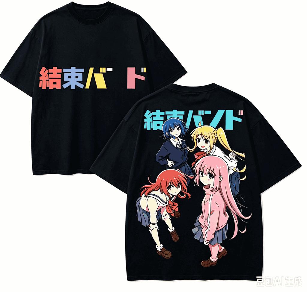 Bocchi The Rock Anime Lover TShirt Harajuku Cotton NewModel Oversized Unisex Short Sleeves Classic Breathable Couples Classic