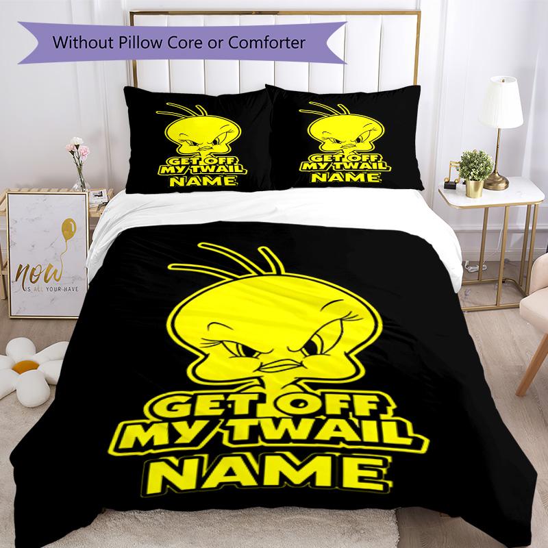 Warner (10) Customize Your Name Bedding Set Breathable Duvet Cover with Pillowcases Home Decoration Birthday Gift