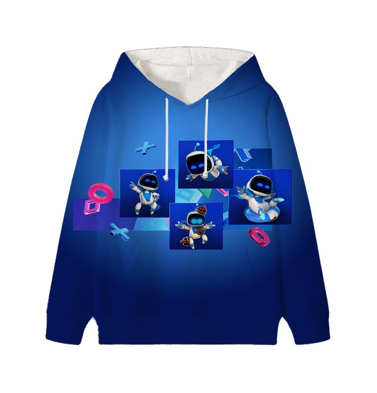 Astro Bot Hoodies Baby Unisex Cartoon Print Long Sleeve Tops Astronaut Toddler Boys Girls Casual Sweatshirts Outfits