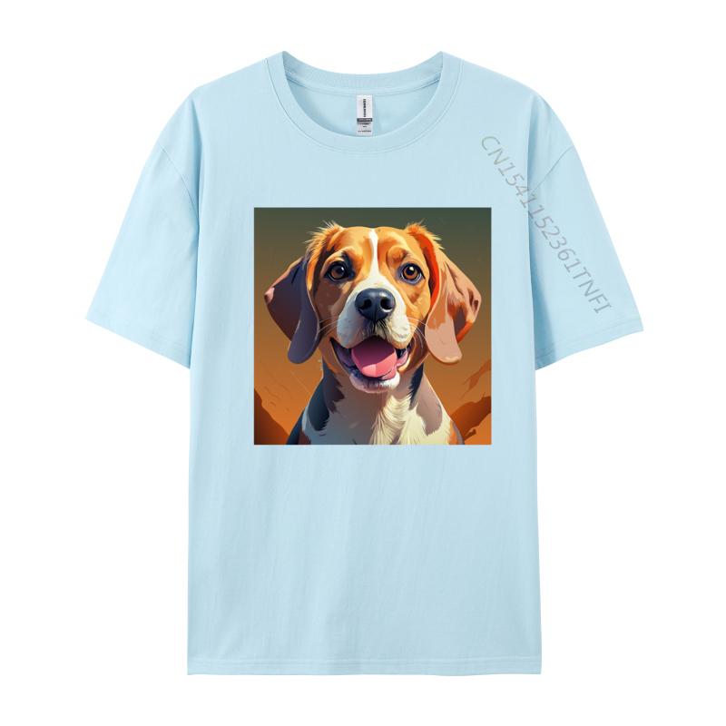 Beagle Bliss Tshirt Funny TShirts Prevailing Mens Tees Normal Top Tshirts Cotton Green And White Graphic T Shirt